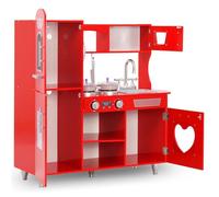 BEST SELLER Cuisine en jouet pour enfants MDF 84x31x89 cm Rouge - Dînettes - 7406488