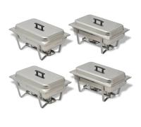BEST SELLER Ensemble de chauffe-plats - Lot de 4 - Acier inoxydable - Appareils de maintien au chaud - 1932464