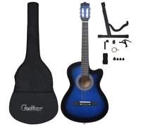 BEST SELLER Ensemble de guitare découpée classique - Lot de 12 - 6 cordes Bleu 38"" - Guitares - 7040462