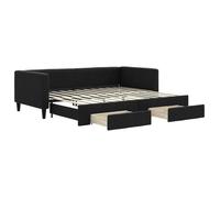 BEST SELLER Lit de jour avec gigogne et tiroirs - Adulte&enfant - noir 90x200 cm - Lit et structure de lit - 7002284