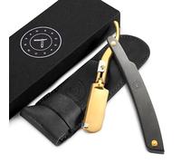 Best Shavette Rasoir droit - Rasoir droit à lame remplaçable, rasoir à manche en métal, pas besoin de saccager ou d'affûter, idéal pour les débutants, lame de démarrage, hygiénique, rasage de près