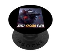 Best Sigma Ever Cool Sigma by Choice Loup-Garou Meme Wolf PopSockets PopGrip Adhésif