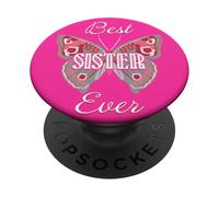 Best Sister Ever Butterfly Design Cute Colorful Family Love PopSockets PopGrip Adhésif