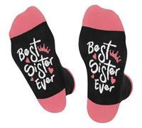BEST SISTER EVER Chaussettes Pour Grande Soeur- Idée Cadeau Saint Valentin Pour Femme - Chaussette Humour Fantaisie Rigolote -Cadeau Rigolo Original Drole Utile Anniversaire Noel Pâques