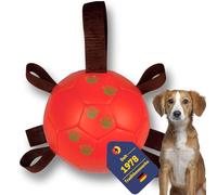 BEST SPORTING Balle robuste pour chien avec boucles - pour jouer, tirer et mâcher actifs, orange