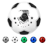 BEST SPORTING Ballon de jeu léger en PVC - Ballon de football blanc - Ballon de plage de qualité supérieure - 23 cm - Logo coloré - Ballon en caoutchouc - Pour enfants