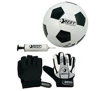Best Sporting Ensemble gants de gardien de but de football + pompe I Accessoires de football I Kit avec pompe à ballon + gants de football + ballon I Ensemble de football de qualité supérieure I Gants