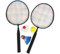 BEST SPORTING Ensemble de volants de badminton - Parfait pour les enfants et les adultes - 2 raquettes (46 cm) avec tige raccourcie, y compris volant, softball et volant en mousse - Kit de badminton