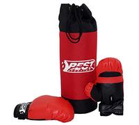 Best Sporting Ensemble Sac de Frappe et Gants pour Enfant Rouge
