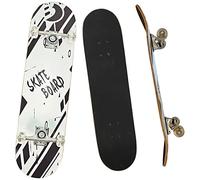 Best Sporting Skateboard pour enfant - Roulement à billes ABEC 3 - Skateboard de qualité supérieure en bois et aluminium - Skateboard pour adulte - 78,5 x 20,4 cm - Avec design noir et blanc