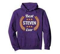 Best Steven Ever Dicton Amusant Prénom Steven Sweat à Capuche, Unisexe pour Adultes, Violet, M