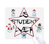 Best Student Ever Teacher Quote Christmas Snowman Family Star Mouse Pad
