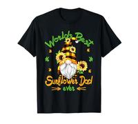 Best Sunflower Dad Funny Gardener Grandpa Hippie GNOME T-Shirt