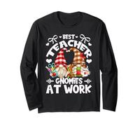 Best Teacher Gnomes for Teaching Women & Funny Teacher Crew Manche Longue