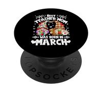 Best Teacher Mom are Born in March Funny Birthday GNOME PopSockets PopGrip Adhésif