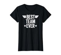 Best Team Ever T-Shirt Graphique avec Valeur, Femme, Noir, XS