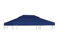 ""BEST""Toile de Tonnelle - Toile supérieure de belvédère 2 niveaux 310 g-m² 4x3 m Bleu FR21699