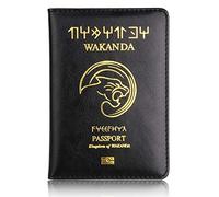 Best Wakanda Forever Black Panther Cuir Passport Titulaire Case Lumière Weigt Voyage Accessoires de Voyage Portefeuille Couverture de Passeport (Color : Wakanda4, Size : 9.8 * 14.2cm)