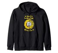 Best Westie Dog Mom Ever Sunflower Funny Paw Dogs Lovers Sweat à Capuche
