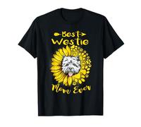Best Westie Dog Mom Ever Sunflower Funny Paw Dogs Lovers T-Shirt