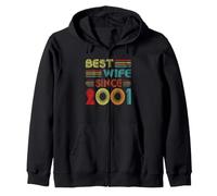 Best Wife Since 2001 Women Vintage 25th Wedding Anniversary Sweat à Capuche