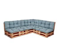 Best Wool Ensemble de Coussin Palette - Assises pour Palettes Europe Rembourrées avec Mousse Granulaire Poulirette - Inclut 3X Assises 120x80 cm + Dossier 120x40 cm Ainsi Que 60x40 cm et 40x40 cm