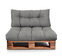 Best Wool Ensemble de Coussin Palette - Coussin D’Assise pour Palettes Europe - Coussins pour Palettes Rembourrés avec Mousse Granulaire Poulirette - Inclut Coussin D’Assise 120x80 + Dossier 120x40