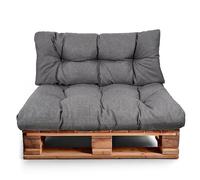 Best Wool Ensemble de Coussin Palette - Coussin D’Assise pour Palettes Europe - Coussins pour Palettes Rembourrés avec Mousse Granulaire Poulirette - Inclut Coussin D’Assise 120x80 + Dossier 120x40