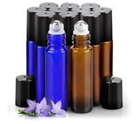 Best ZOIKOM 12 Roll on vide,10ml bouteilles en verre vide de avec rouleau en acier inoxydable, Roll on Huiles Essentielles, Aromathérapie, Parfums et Baume Lèvres et Cosmétiques