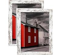 Best ZOIKOM Lot de 2 Cadre Photo A4 - Cadre photo A4 - Pour collage de portraits et,À poser ou à suspendre à un murcertificats (Rustic White A4 2pcs)