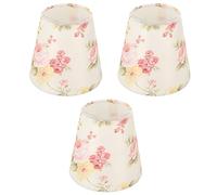 BestAlice 3 Pièces Mini Abat-jour en Tissu, Motif Fleur avec Clip E14 pour Lampe de Table, Lustre et Lampadaire