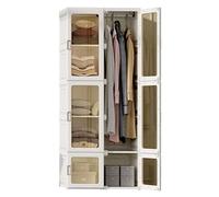 BestAlice Armoire pliable à 6 portes, à suspendre, multifonctionnelle, montage facile, avec barre, porte magnétique, pour salon, chambre à coucher, 69 x 50 x 170 cm, blanche (6 portes avec 1 barre)