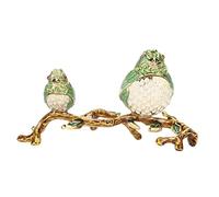 BestAlice Boîtes à Bibelots Détails Exquis Vifs Organisateurs de Bijoux en émail Peint à la Main Vert Décoration de Boîte à Bibelots Peinte Figurine Unique Cadeau de Collection Décoration D'intérieur