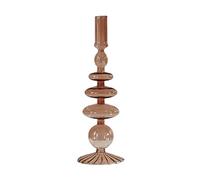 BestAlice Bougeoirs en Verre Bougeoirs Coniques en Verre Coloré Chandelier Bougeoirs en Verre Ondulé Bougeoir en Verre élégant Vases en Verre pour Pièce Maîtresse de Fête à la Maison(Marron K)