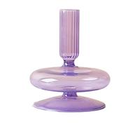 BestAlice Bougeoirs en Verre Bougeoirs Coniques en Verre Coloré Chandelier Bougeoirs en Verre Ondulé Bougeoir en Verre élégant Vases en Verre pour Pièce Maîtresse de Fête à la Maison(Violet G)