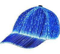 BestAlice Casquette à fibre optique LED avec 11 couleurs lumineuses LED - Casquette de baseball avec chargement USB - Blanc