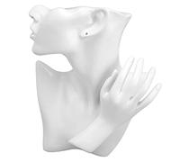 BestAlice Ensemble de Présentoirs à Bijoux, Présentoir de Mannequin avec Main, Support de Buste en Résine Blanche, Support de Collier, Boucles D'oreilles, Support de Boucles D'oreilles pour Spectacle