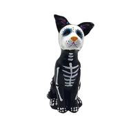 BestAlice Figurine de Chien, Décoration Debout du Jour des Morts pour la Maison, Décoration de Crâne en Sucre d'halloween, Statue D'ornement d'animal du Jour des Morts,