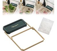 BestAlice Filtre d'angle pour évier de cuisine, support de filtre pour évier de cuisine avec 50 sacs en maille, panier de vidange pour évier de cuisine (vert + 50 sacs en maille)