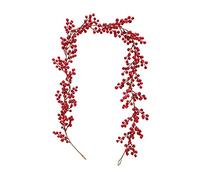 BestAlice Guirlande de Noël de baies rouges artificielles de 1,8 m avec tiges flexibles, décoration d'intérieur et d'extérieur pour décoration de vacances d'hiver, 7 têtes