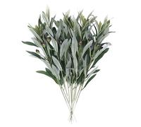 BestAlice Lot de 10 Branches D'olivier Synthétiques pour Vases, 40,9 Cm, Branches D'olivier avec Olives Réalistes, Tiges de Verdure Artificielles, Décoration pour Centres de Table