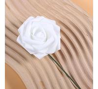 BestAlice Lot de 10 Têtes de Roses Artificielles en Mousse pour Centre de Table, 8 Cm, Roses Blanches Artificielles, Fausses Têtes de Roses pour Décoration de Fête de Mariage, Maison(#1)