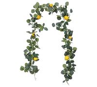 BestAlice Lot de 2 guirlandes de citrons artificiels avec mousse de citrons jaunes, 195,1 cm à suspendre pour décoration de mariage, maison