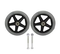 BestAlice Lot de 2 Roues de Rechange pour Déambulateur, Roues de 15,2 Cm pour Déambulateur, Roue Avant de Fauteuil Roulant Noir en PU Universel pour Déambulateur, Roulettes de Rechange