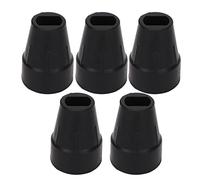 BestAlice Lot de 5 Embouts de Canne, Embouts de Béquille de 1,5 Cm en Caoutchouc de Rechange, Embouts de Canne de 14 Mm Très Résistants, Béquilles Plates en Caoutchouc pour Herbe, Sol Meuble