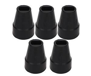 BestAlice Lot de 5 Embouts de Canne, Embouts de Béquille de 1,5 Cm en Caoutchouc de Rechange, Embouts de Canne de 14 Mm Très Résistants, Béquilles Plates en Caoutchouc pour Herbe, Sol Meuble