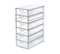 BestAlice Organisateur en Plastique Transparent, Tiroir Coulissant de Bureau avec Boîte de Rangement pour Armoire, Vanité, Salle de Bain, Chambre à