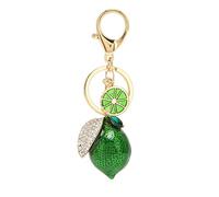 BestAlice Petit Citron Porte-clés en Métal Solide Petit Citron avec Strass Couleurs Exquises Citron Porte-clés e Voiture Sac Accessoires Sac à Main Décoration pour Filles Femmes(Vert)