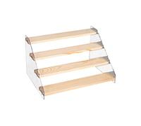BestAlice Présentoir à 4 étages en bois acrylique transparent - Multifonctionnel - 30 cm - Blanc - Pour cuisine, salle de bain, chambre à coucher, salon