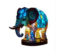 BestAlice Série de Veilleuses en Forme D'animaux Teintés, Série de Lampes de Table en Forme D'animaux, Lampe de Chevet en Résine Teintée, Lampe de Table en Résine, Décoration de(Elephant)